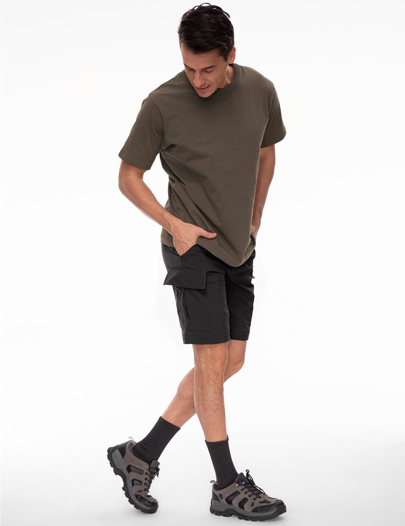 Wespornow Men's-Convertible-Hiking-Pants Quick Dry Lightweight Zip Off Breathable Cargo Pants for Outdoor, Fishing, Safari (Black, Large) - Image 3